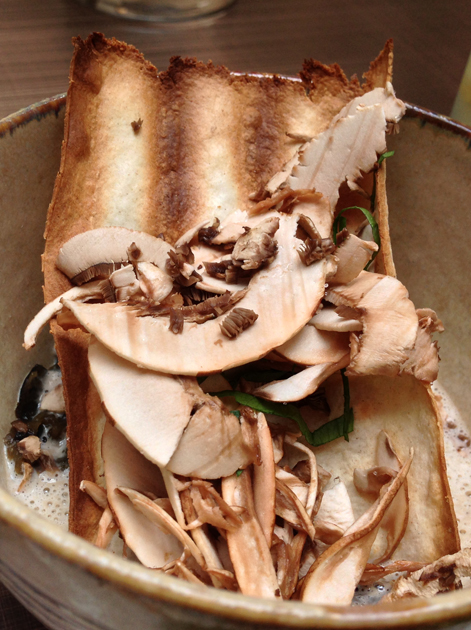 poached egg with mushrooms at Picture great portland street