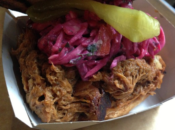 pulled pork bun at lazybones