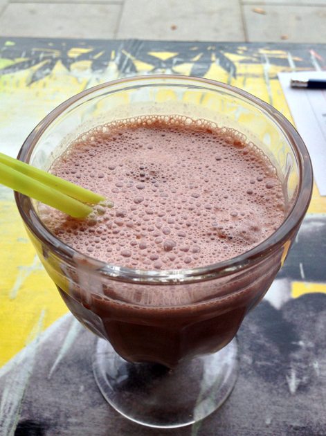 chocolate milkshake at rub slow food diner
