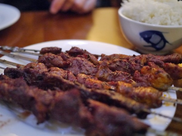 barbecue skewers at oriental dragon