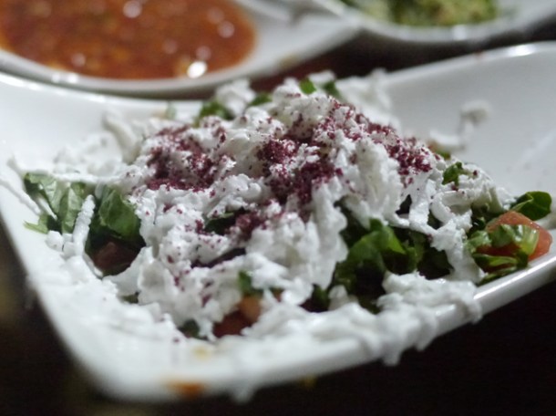 goat's cheese salad at deeritna