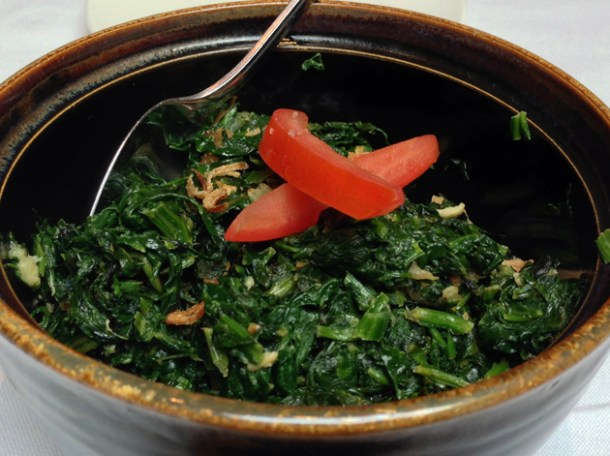 sauteed spinach at the red fort