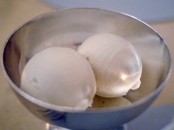 almond sorbet at berners tavern
