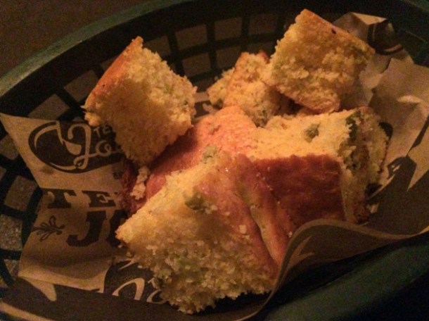 jalapeno cornbread at texas joe's