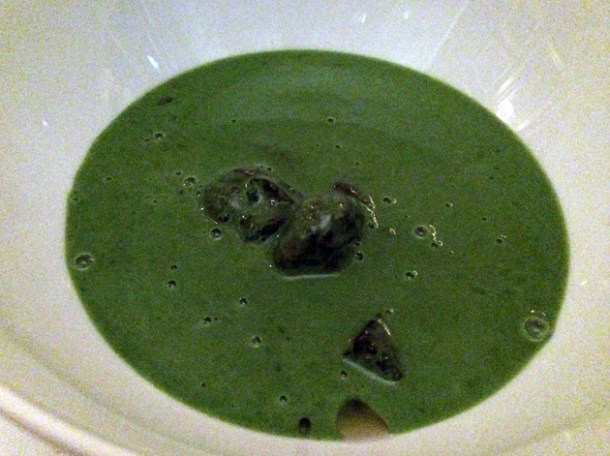 potato and parsley soup with snails at berners tavern