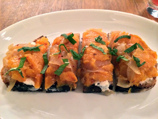 squash and ricotta on toast at foxlow