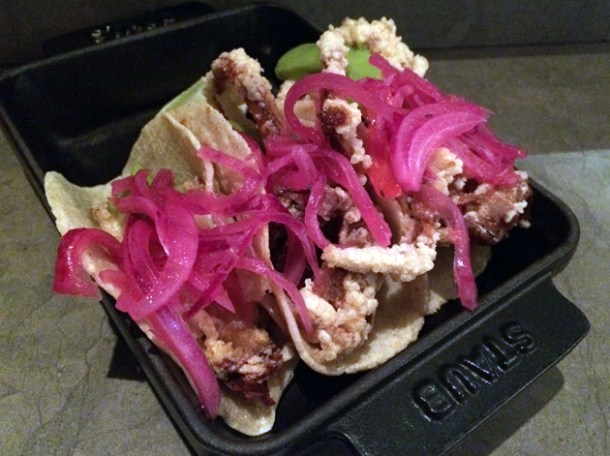 soft shell crab tacos at peyote