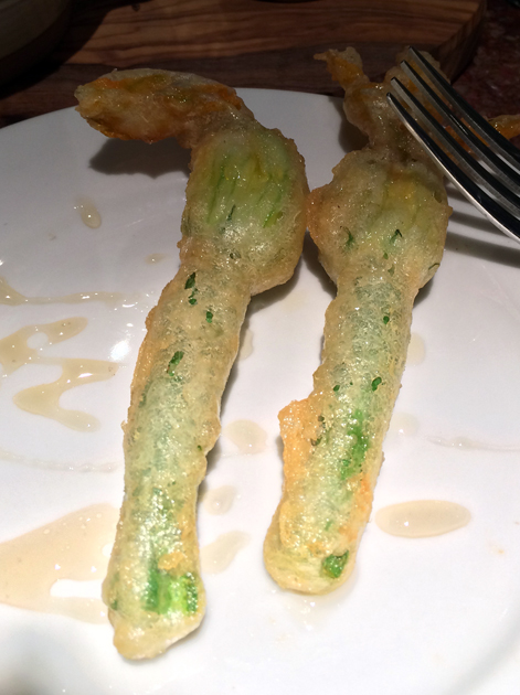 stuffed courgette flowers at ember yard