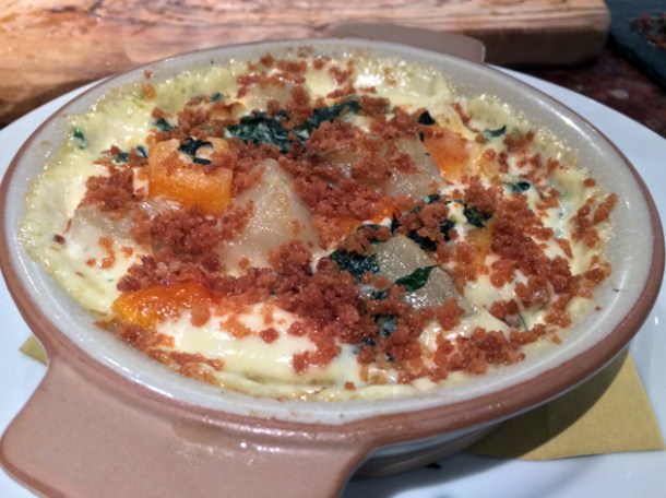 vegetable gratin at ember yard