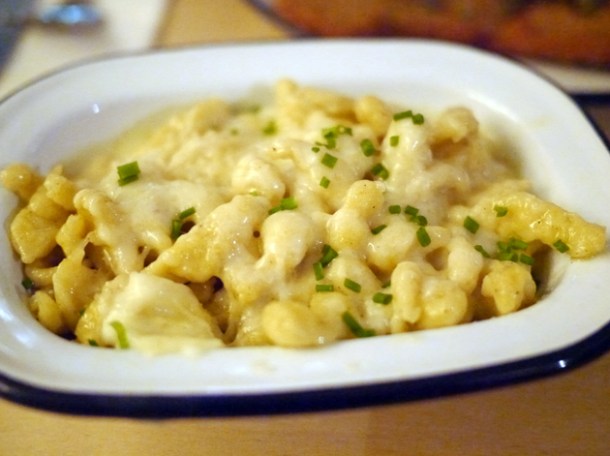 spatzle and cheese at boopshi's