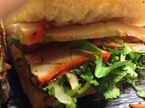close up of classic banh mi at viet eat