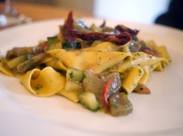 tagliatelle in an artichoke sauce at sardo