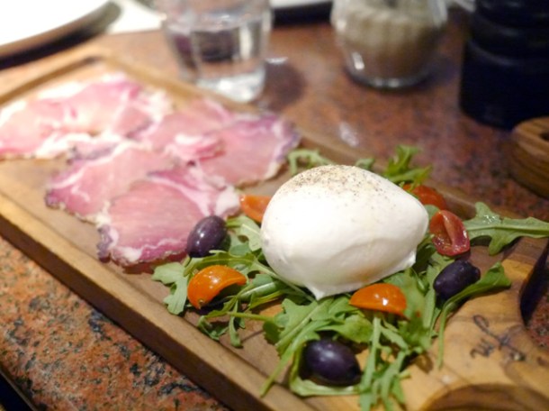 buffalo mozzarella and ham at franco manca tottenham court road