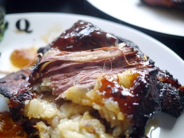 close up of jacob's ladder ribs at q grill