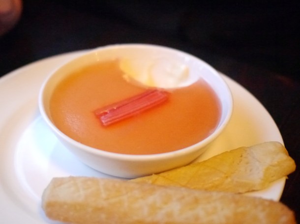 lemon posset with rhubarb jelly at 8 hoxton square