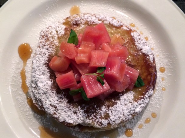 pancakes with rhubarb at q grill