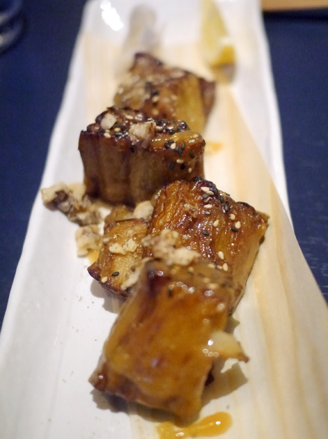 sticky miso grilled aubergine at kurobuta marble arch