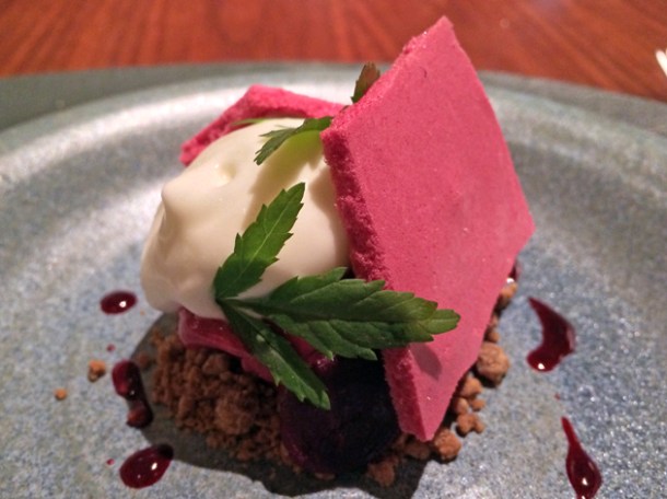 beetroot with buttermilk, licorice and apple at fera at claridge's