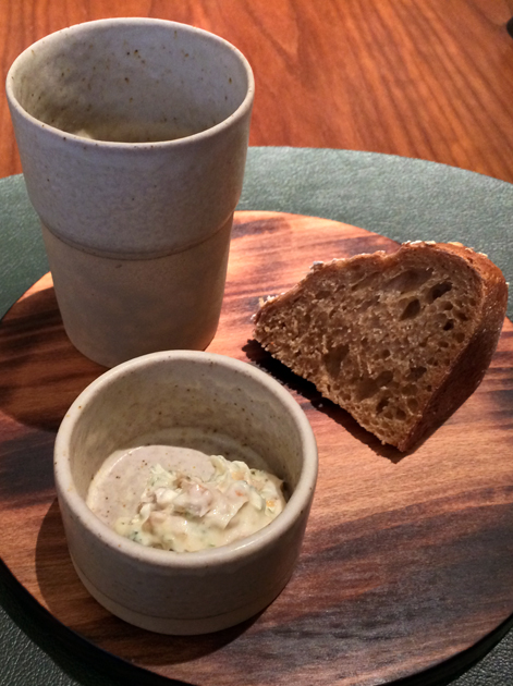 bread with gravy and bone marrow butter at fera at claridge's