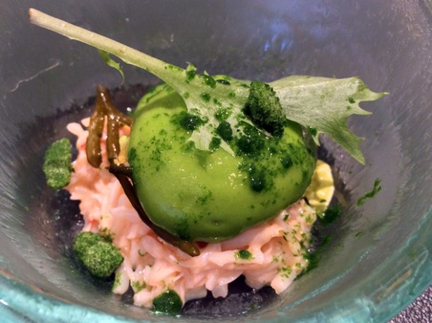 crab with lettuce and seaweed at fera at claridge's