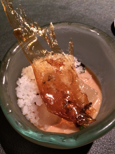 poached pear with baked yoghurt and muscavado sugar at fera at claridge's