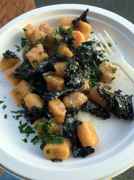 pumpkin gnocchi with kale in truffle oil from pasta e basta