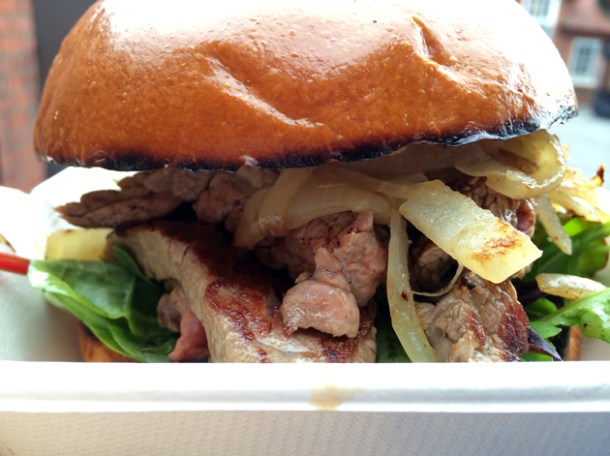 steak sandwich from backstreet diner