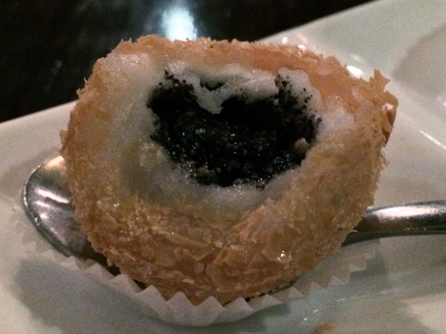 black sesame dumpling filling at firecracker