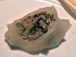 inside beef and chive dumpling at dim t