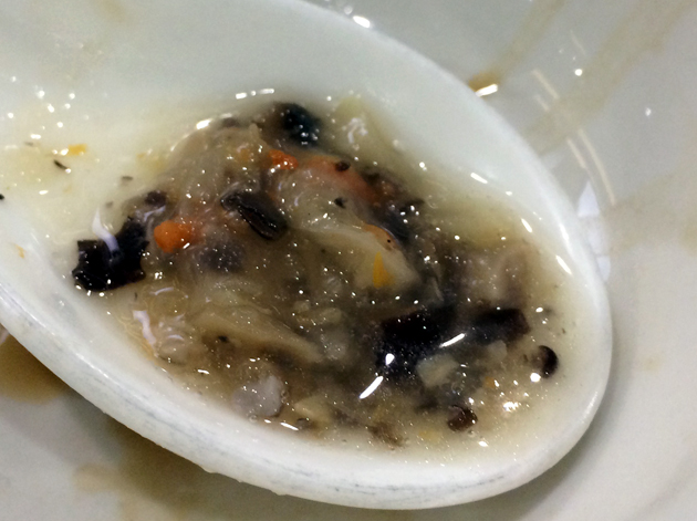 vegetarian xiao long bao filling at dumplings legend