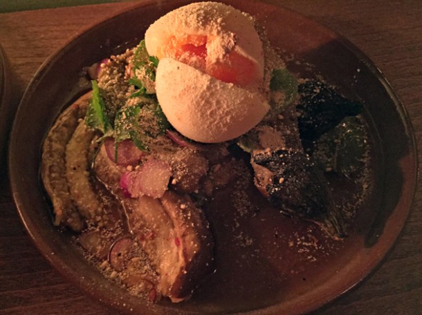 aubergine salad at smoking goat
