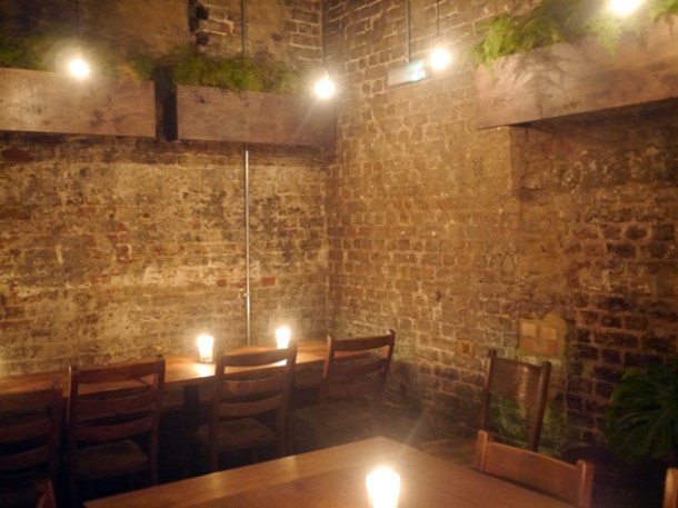 semi private dining back room at smoking goat soho london