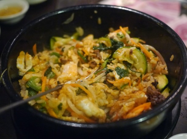 mixed beef bulgogi bibimbap at jin go gae