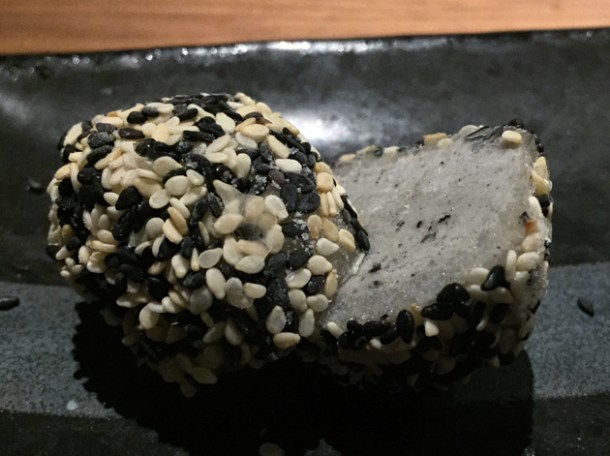 sesame mochi ice cream at kintan