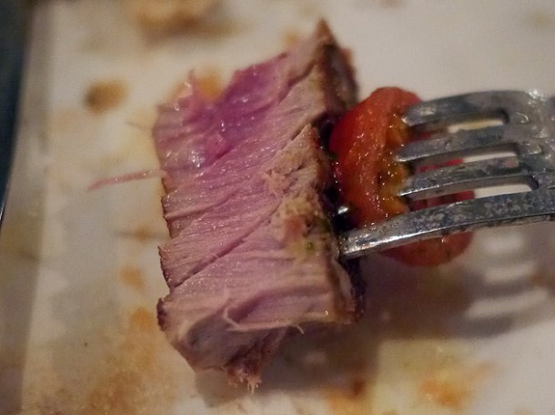 slice of tuna steak at rex and mariano