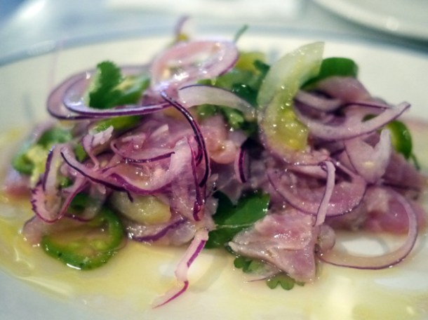 tuna ceviche at rex and mariano