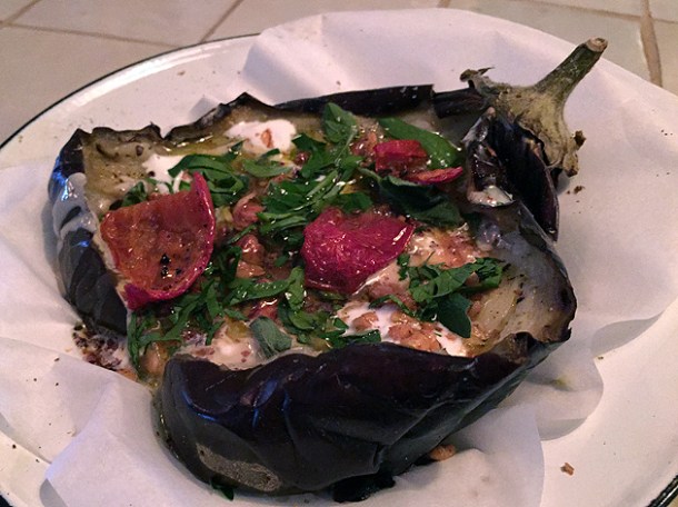 aubergine, yoghurt and walnut salad at berber and q