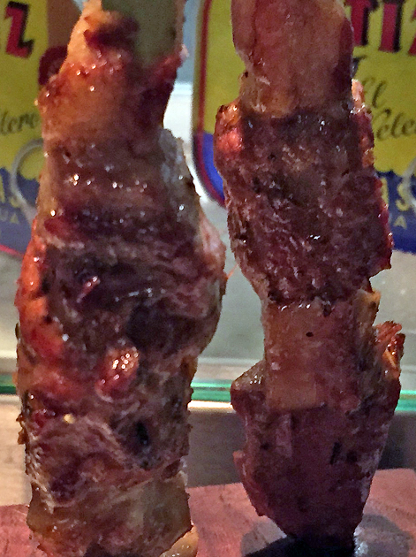 iberico pork and pork jowl pincho at morada brindisa asador