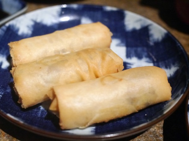 vegetable spring rolls at the duck and rice