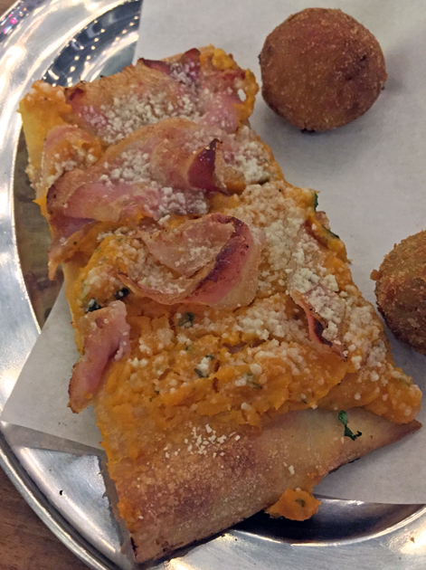 pumpkin and guacinale pizza at vico