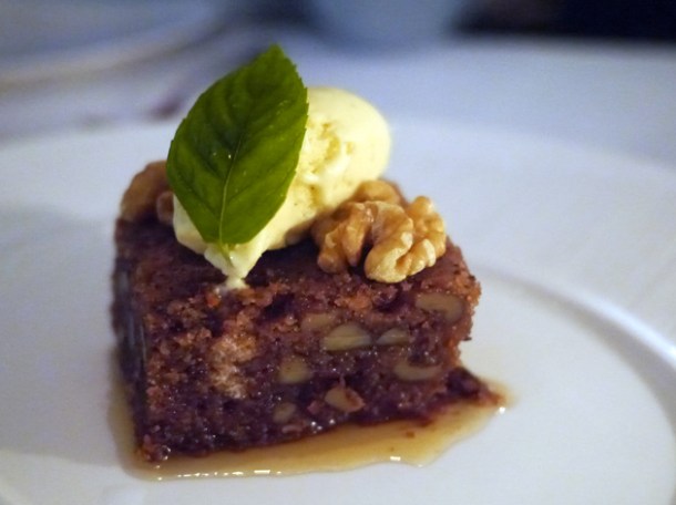 walnut cake at milos london