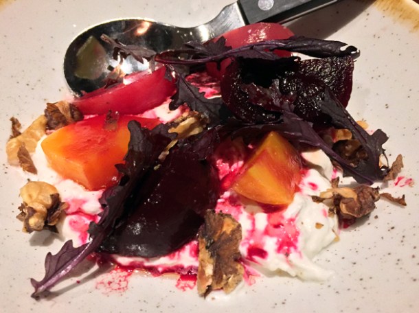 mozzarella and beetroot at the ninth