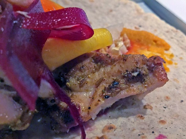 chicken shish kebab wrap at le bab
