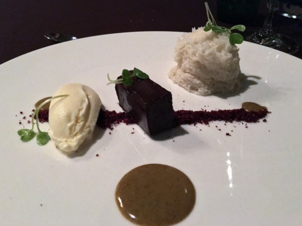 deconstructed chocolate tart at rosas y xoxolate