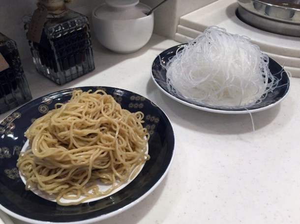 egg noodles and vermicelli at shuang shuang