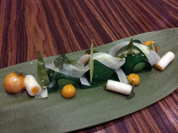 green salad with mentholated honeydew at kuuk