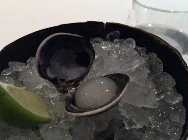 herby jelly in clam shell at benazuza