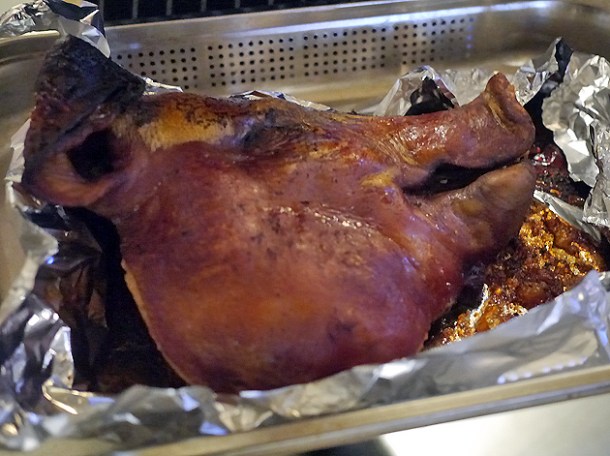 pig's head at le bab