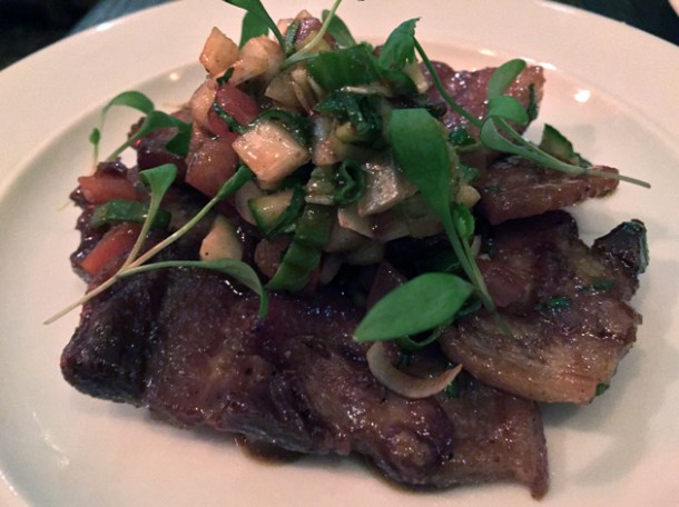 sweet and sour pork belly at gunpowder