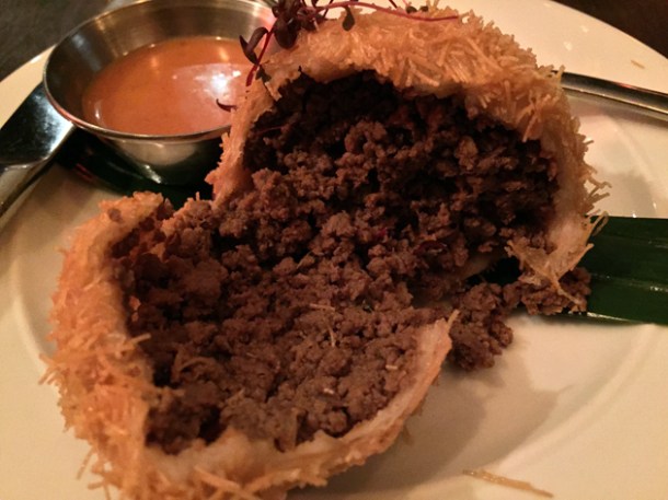 venison and vermicelli doughnut at gunpowder london